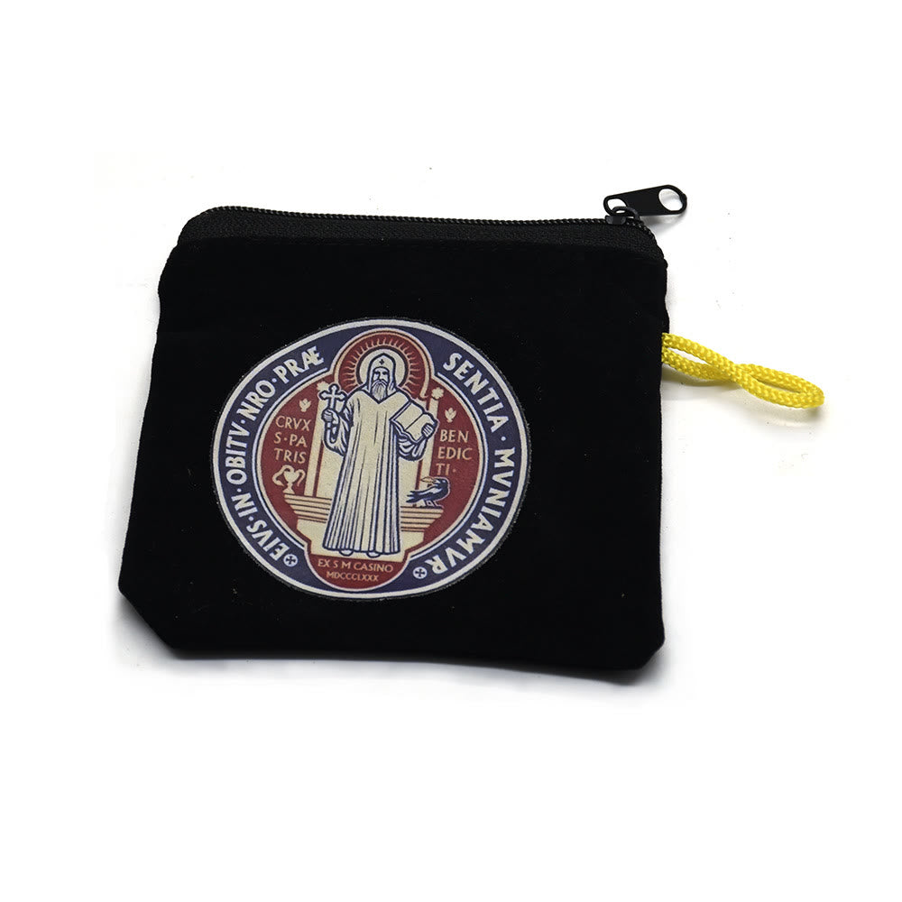 Christianartworkshop Modern Style St. Benedict Practical Velvet Religion Jewelry Storage Bag - image 3