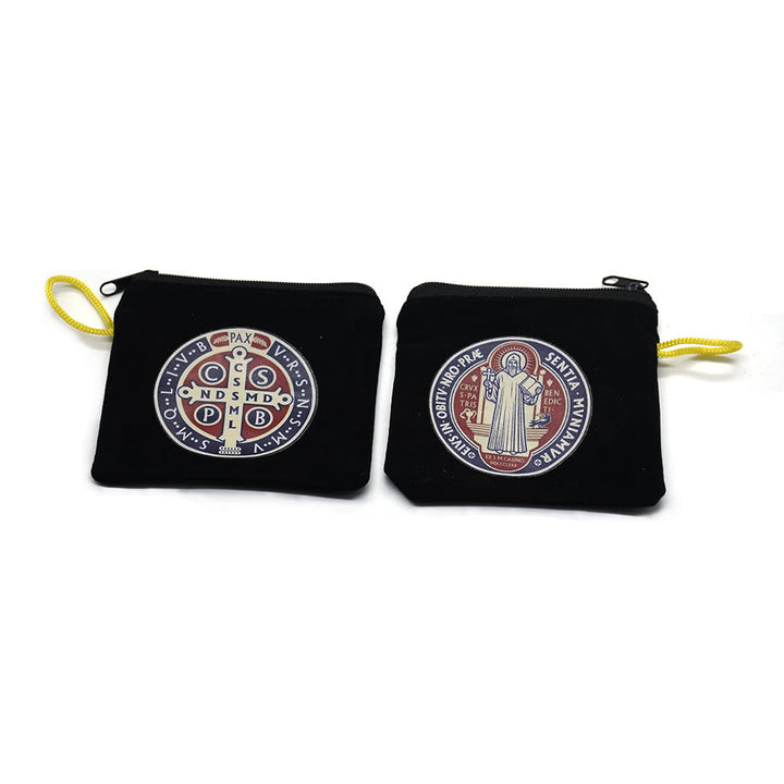 Christianartworkshop Modern Style St. Benedict Practical Velvet Religion Jewelry Storage Bag - image 4