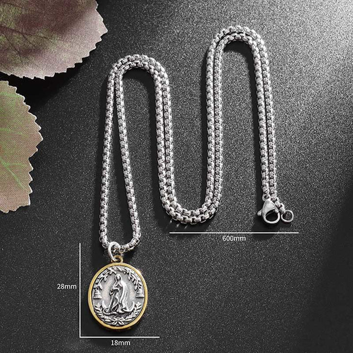 Christianartworkshop Retro Style Our Lady of Guadalupe Madal Alloy Necklace - image 6