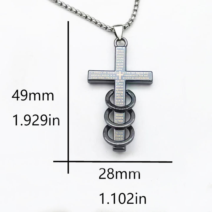 Christianartworkshop Minimalist Style Bible Verse Cross Pendant Titanium Necklace - image 4