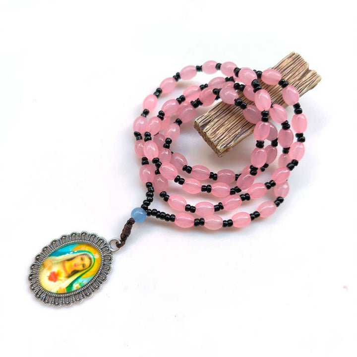 Christianartworkshop Classic Style 9 Icons of Saints(Jesus & Virgin Mary) Pendant Necklace - Pink-Immaculate Heart of Mary 1 - image 9