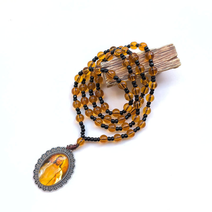 Christianartworkshop Classic Style 9 Icons of Saints(Jesus & Virgin Mary) Pendant Necklace - Dark Brown-Jesus - image 1