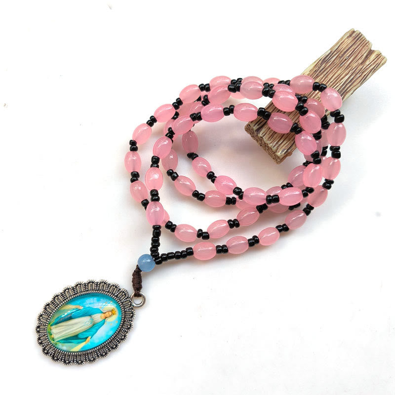 Christianartworkshop Classic Style 9 Icons of Saints(Jesus & Virgin Mary) Pendant Necklace - Pink-Miraculous Medal - image 11