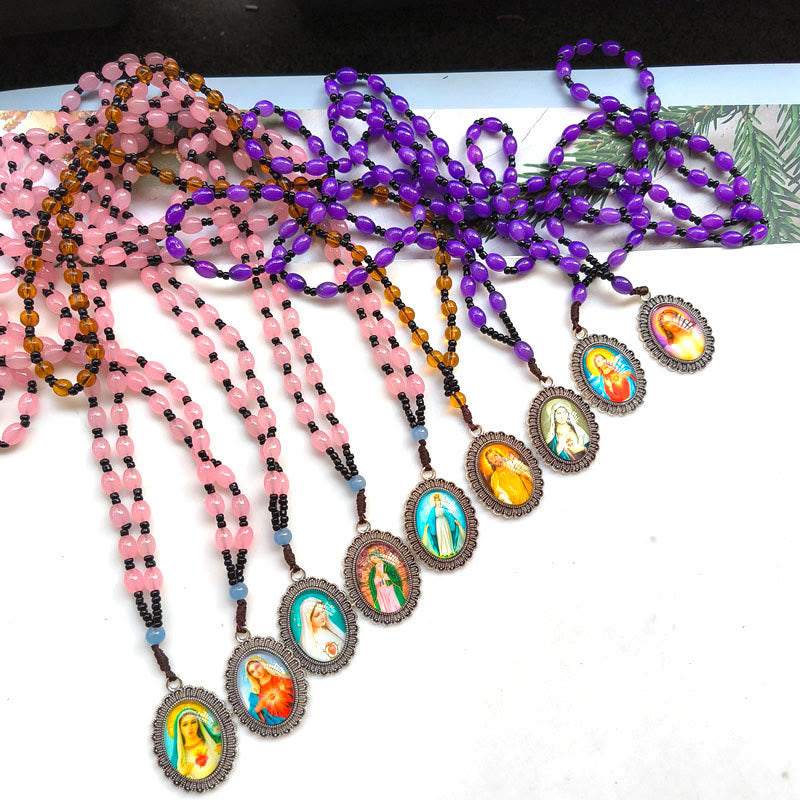 Christianartworkshop Classic Style 9 Icons of Saints(Jesus & Virgin Mary) Pendant Necklace - image 2