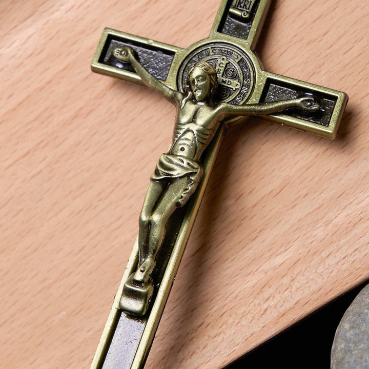 Christianartworkshop Classic Style Silver Bronze Alloy Crucifix Stereoscopic Desktop Ornaments - image 6