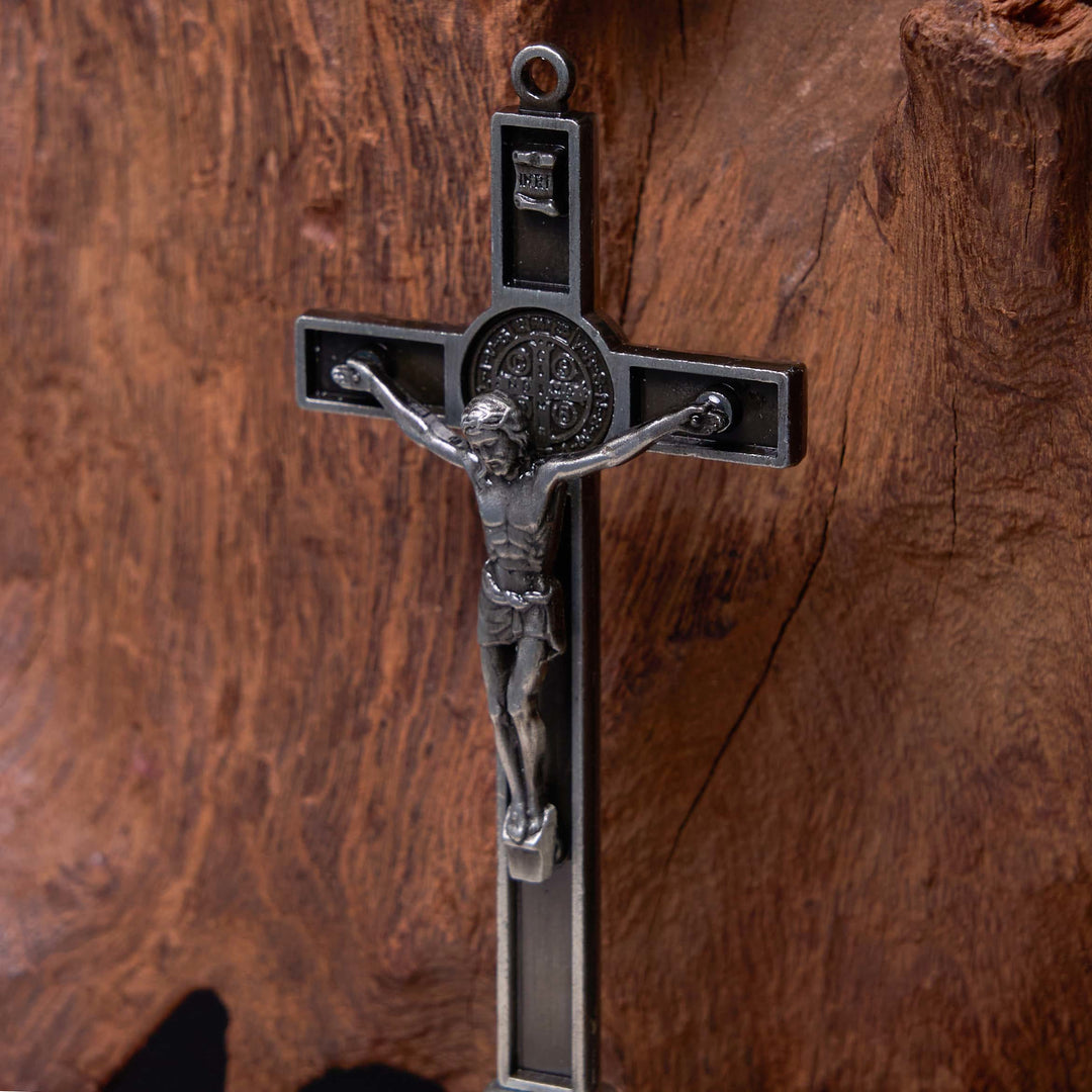 Christianartworkshop Classic Style Silver Bronze Alloy Crucifix Stereoscopic Desktop Ornaments - image 5