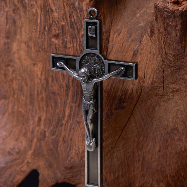 Christianartworkshop Classic Style Silver Bronze Alloy Crucifix Stereoscopic Desktop Ornaments - image 5