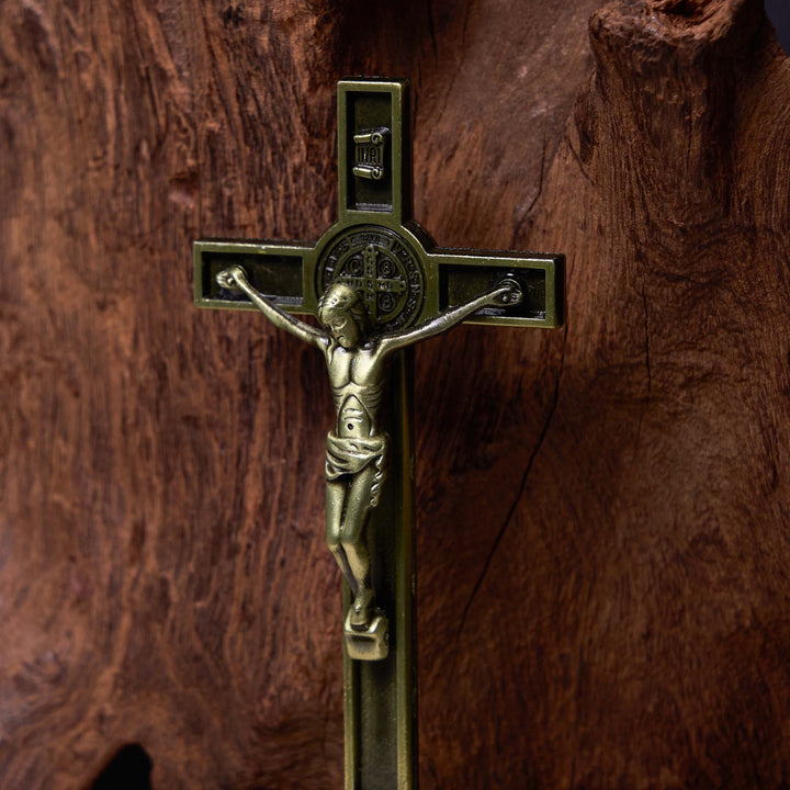 Christianartworkshop Classic Style Silver Bronze Alloy Crucifix Stereoscopic Desktop Ornaments - image 7