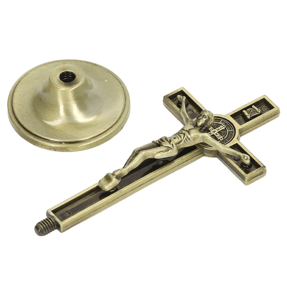 Christianartworkshop Classic Style Silver Bronze Alloy Crucifix Stereoscopic Desktop Ornaments - image 12