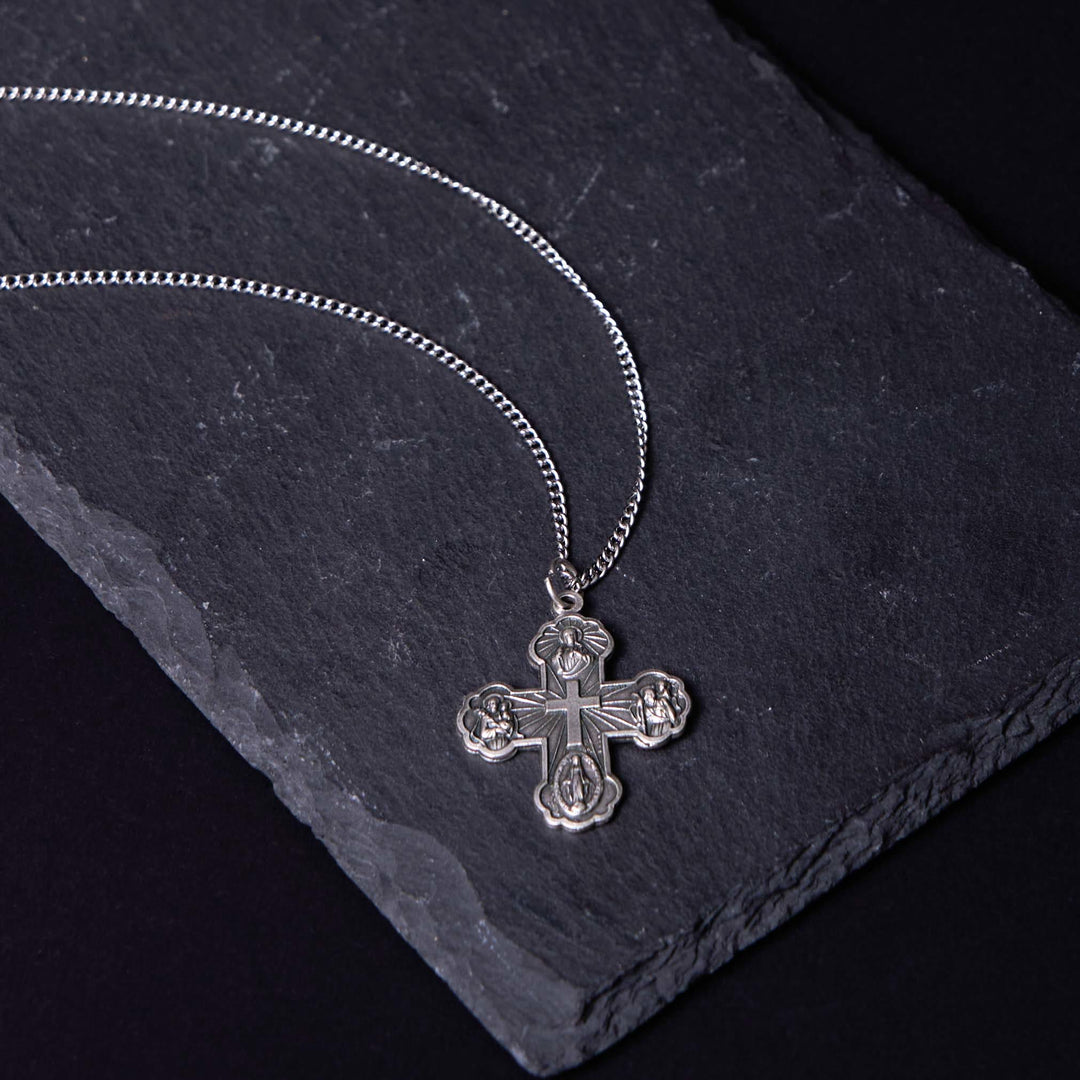 Christianartworkshop Classic Style Carmelite Five-in-One Four-Way Cross Pendant Alloy Necklace - image 14