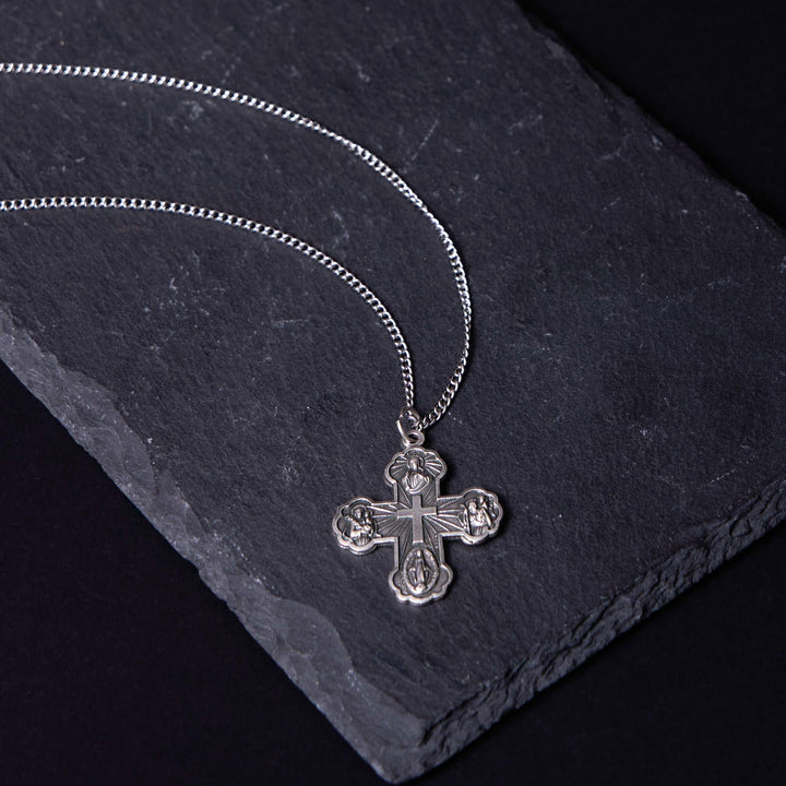 Christianartworkshop Classic Style Carmelite Five-in-One Four-Way Cross Pendant Alloy Necklace - image 14