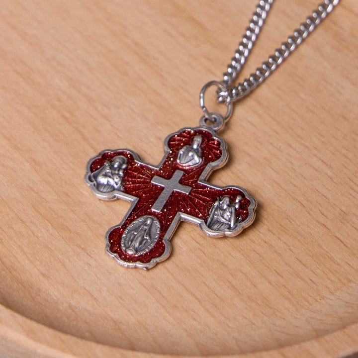 Christianartworkshop Classic Style Carmelite Five-in-One Four-Way Cross Pendant Alloy Necklace - image 10
