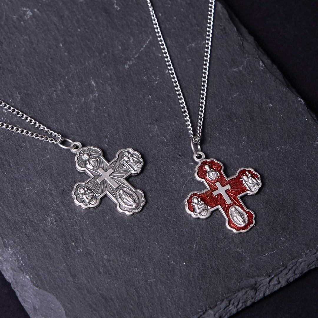 Christianartworkshop Classic Style Carmelite Five-in-One Four-Way Cross Pendant Alloy Necklace - image 2