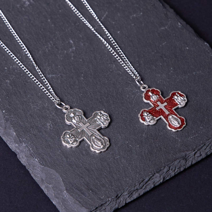 Christianartworkshop Classic Style Carmelite Five-in-One Four-Way Cross Pendant Alloy Necklace - image 6