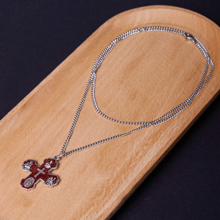 Christianartworkshop Classic Style Carmelite Five-in-One Four-Way Cross Pendant Alloy Necklace - image 7