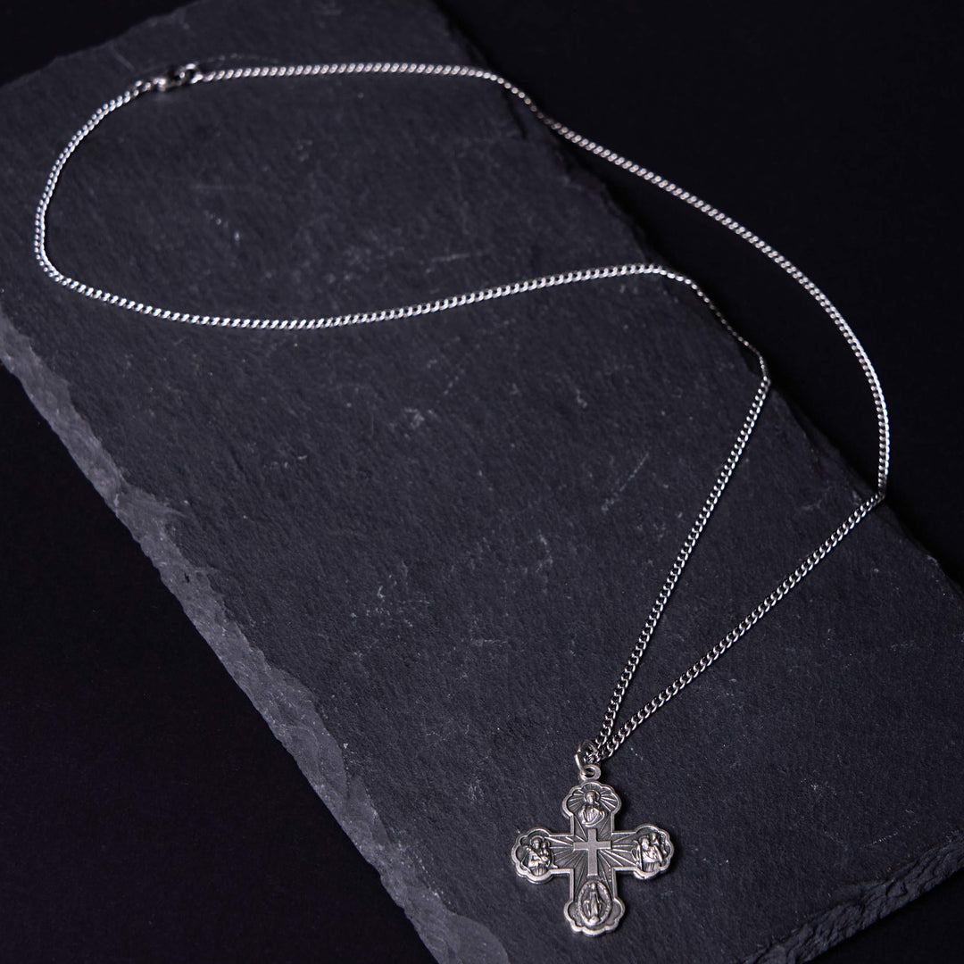 Christianartworkshop Classic Style Carmelite Five-in-One Four-Way Cross Pendant Alloy Necklace - image 11