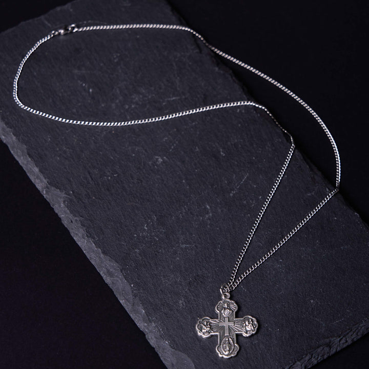 Christianartworkshop Classic Style Carmelite Five-in-One Four-Way Cross Pendant Alloy Necklace - image 11