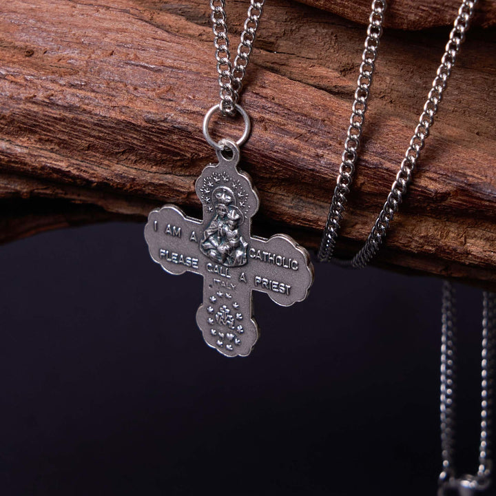 Christianartworkshop Classic Style Carmelite Five-in-One Four-Way Cross Pendant Alloy Necklace - image 13