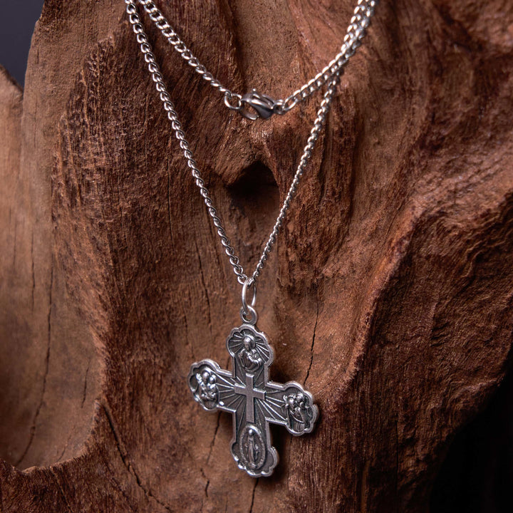 Christianartworkshop Classic Style Carmelite Five-in-One Four-Way Cross Pendant Alloy Necklace - image 12