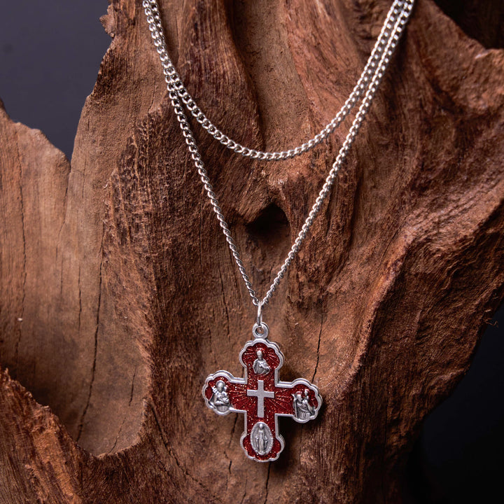 Christianartworkshop Classic Style Carmelite Five-in-One Four-Way Cross Pendant Alloy Necklace - image 8