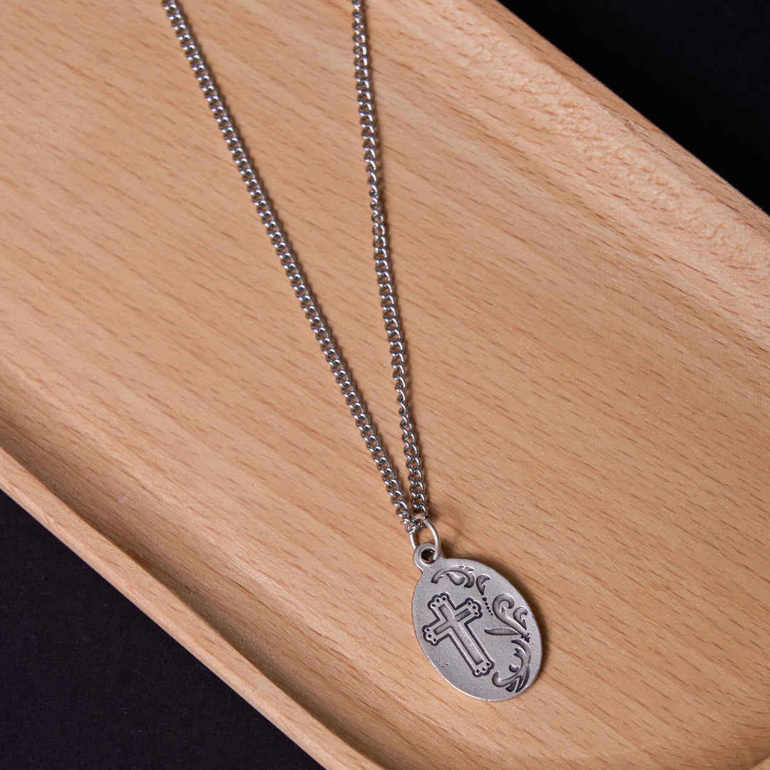 Christianartworkshop Classic Style Sacred Heart of Jesus Cross Flower Pendant Necklace - image 6