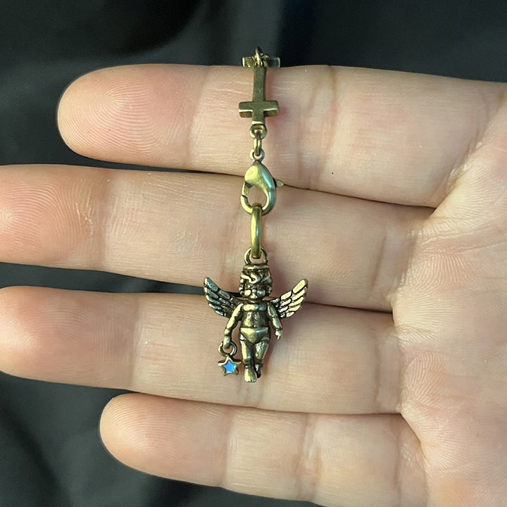 Christianartworkshop Retro Style Bronze Lucky Star Angel & Heart Cross Bracelet - image 5