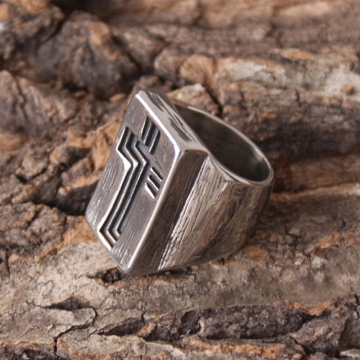 Christianartworkshop Retro Minimalist Style Broadside Cross Ring - image 4