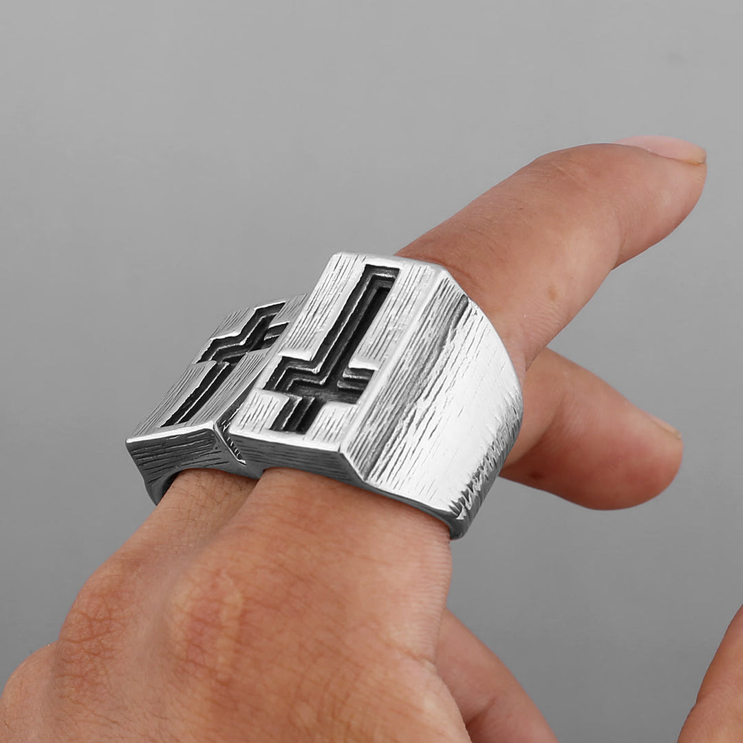 Christianartworkshop Retro Minimalist Style Broadside Cross Ring - image 6