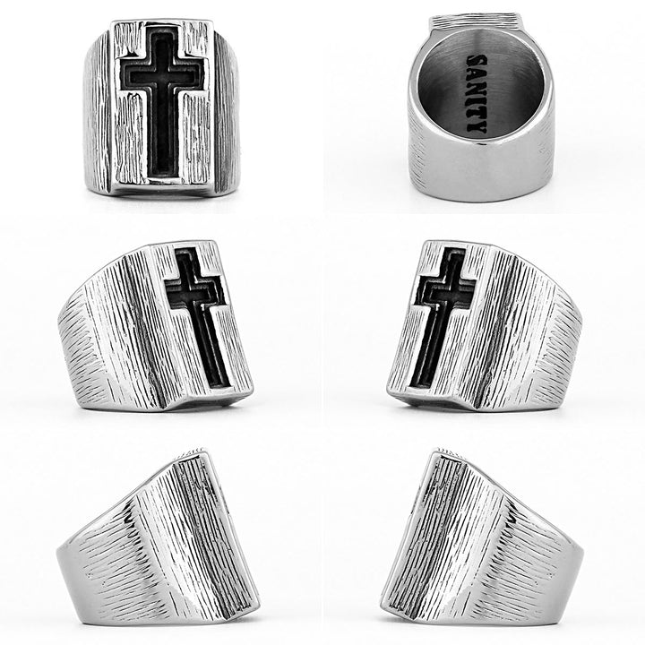 Christianartworkshop Retro Minimalist Style Broadside Cross Ring - image 7