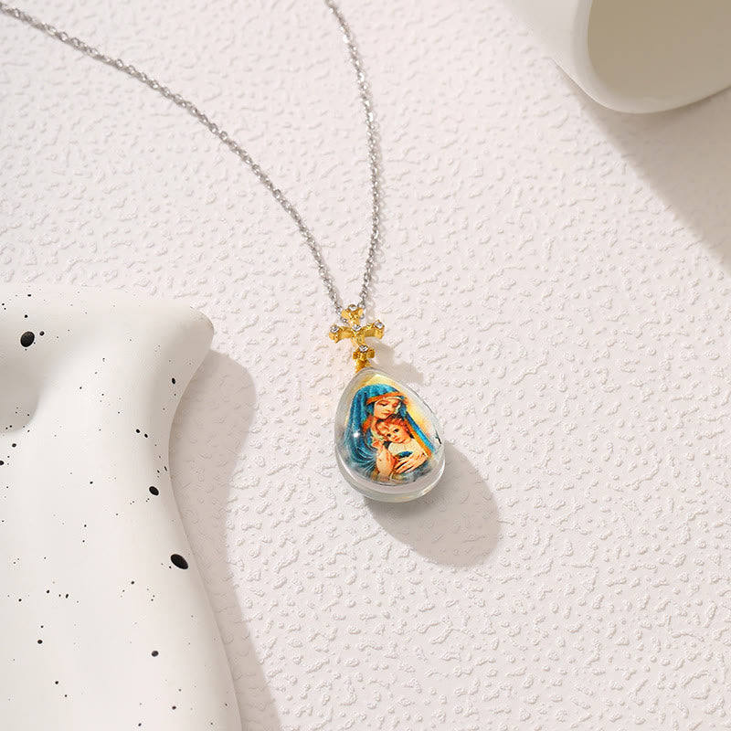 Christianartworkshop Simple Fashion Style Crystal Jesus Series Pendant Necklace - image 2