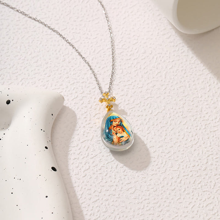 Christianartworkshop Simple Fashion Style Crystal Jesus Series Pendant Necklace - image 2