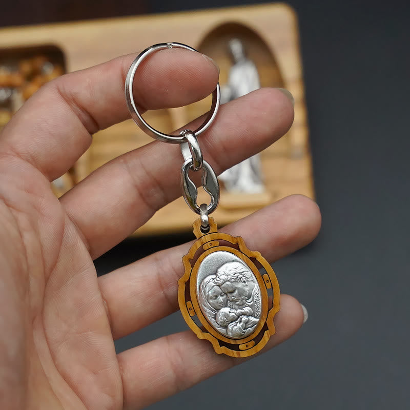 Christianartworkshop Handmade Religious Devotional Olive Wood Holy Family Rosary Set - image 7