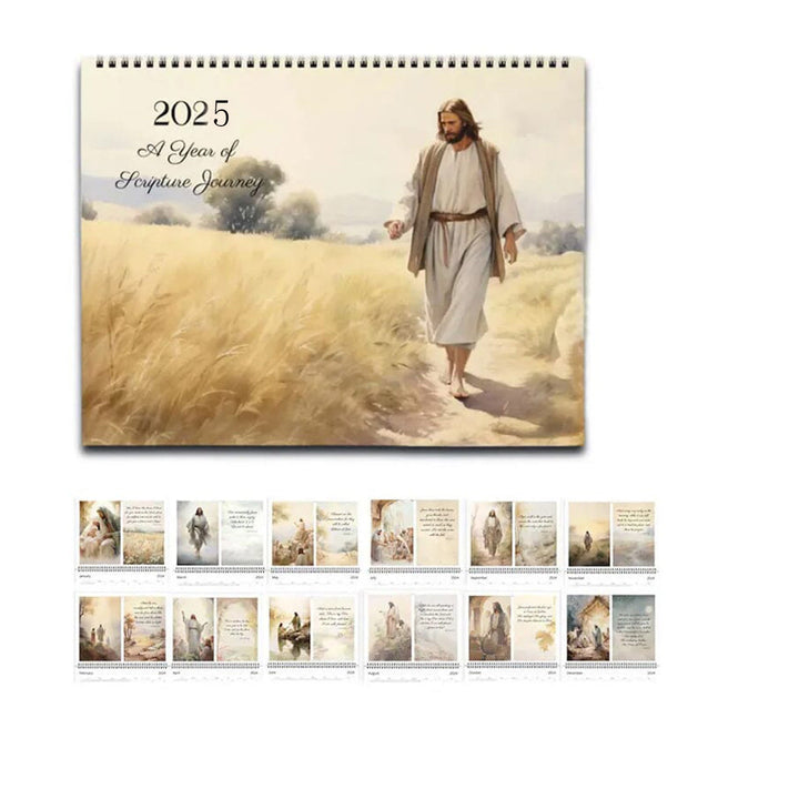 Christianartworkshop 2025 Jesus Christ A Year of Scripture Journey Desk Wall Calendar Ornaments - image 2