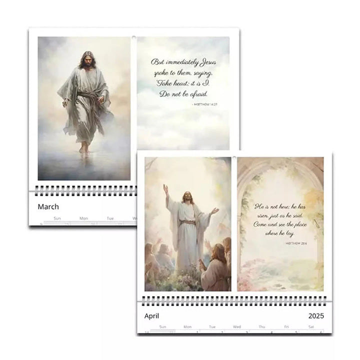 Christianartworkshop 2025 Jesus Christ A Year of Scripture Journey Desk Wall Calendar Ornaments - image 4