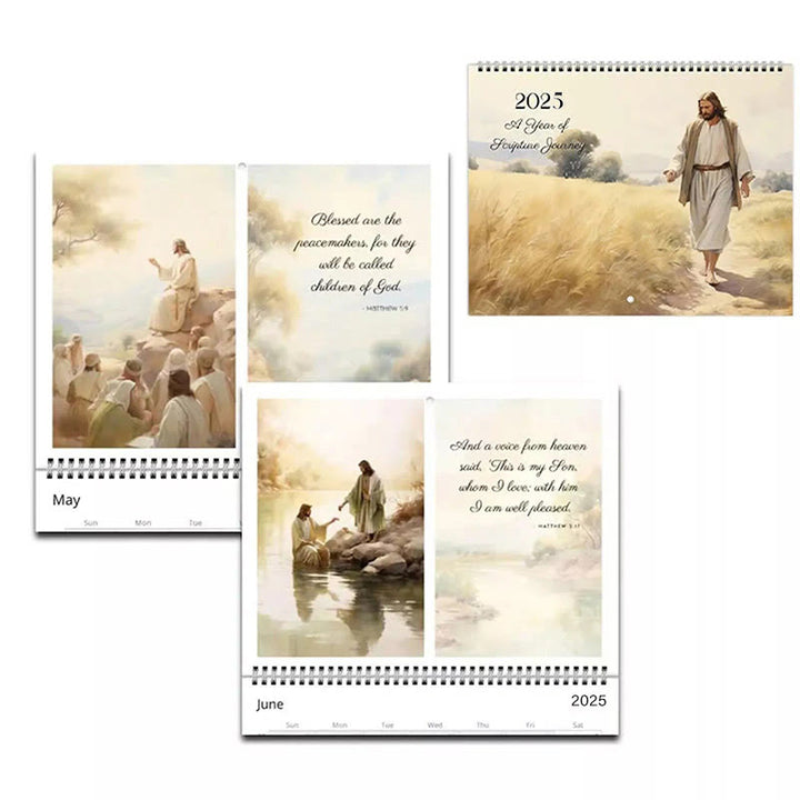 Christianartworkshop 2025 Jesus Christ A Year of Scripture Journey Desk Wall Calendar Ornaments - image 3