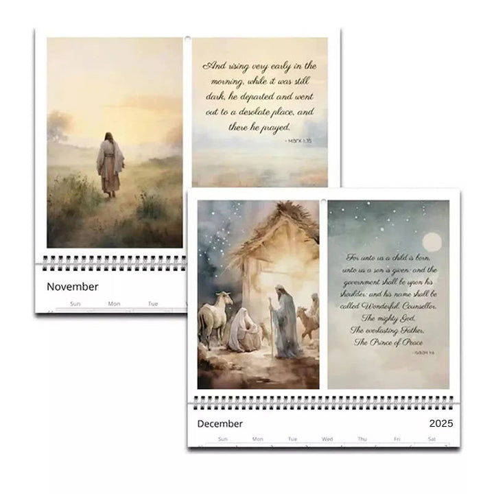 Christianartworkshop 2025 Jesus Christ A Year of Scripture Journey Desk Wall Calendar Ornaments - image 6
