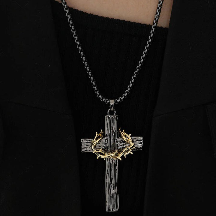 Christianartworkshop FAITH AS YOUR ARMOR: Jesus Crown Of Thorns Cross Sacred Necklace - image 10
