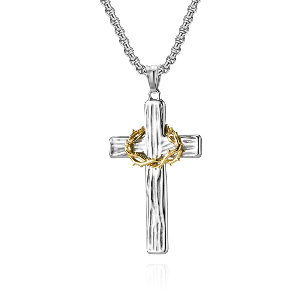 Christianartworkshop FAITH AS YOUR ARMOR: Jesus Crown Of Thorns Cross Sacred Necklace - image 3