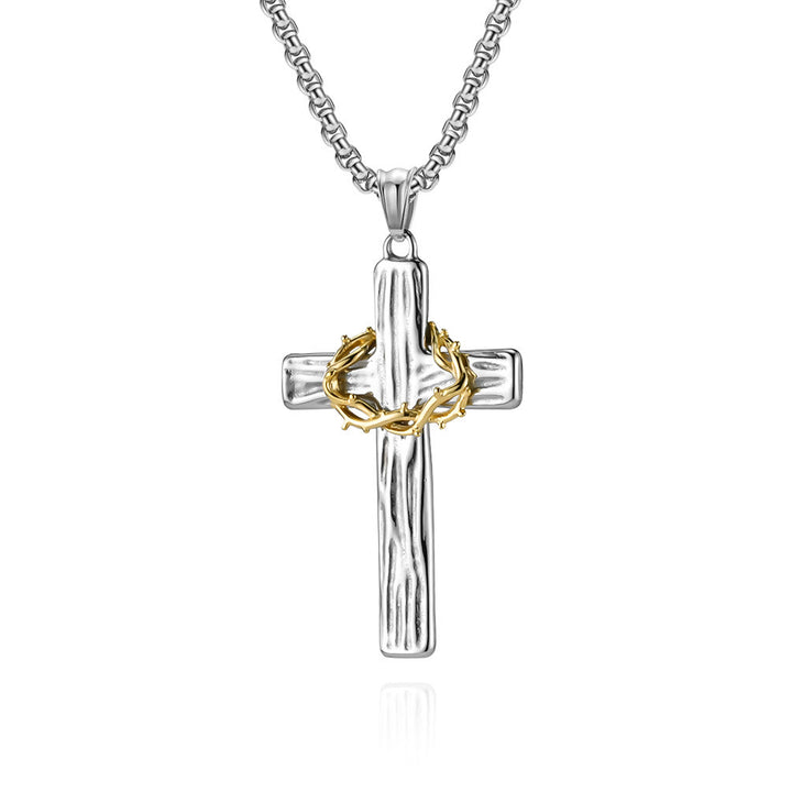 Christianartworkshop FAITH AS YOUR ARMOR: Jesus Crown Of Thorns Cross Sacred Necklace - image 3