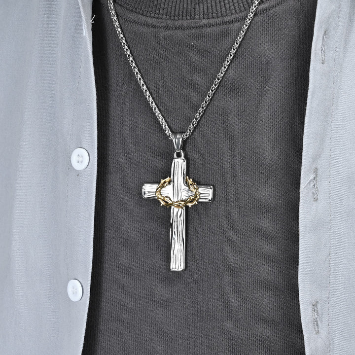 Christianartworkshop FAITH AS YOUR ARMOR: Jesus Crown Of Thorns Cross Sacred Necklace - image 6