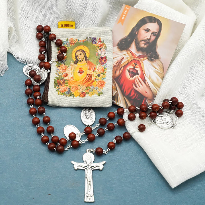 Christianartworkshop Classic Iconostasis Handmade Olive Wood Rosary - Holy Cards & Trinity - image 1
