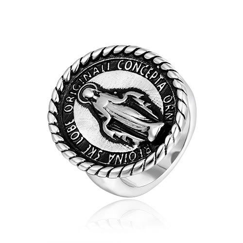 Christianartworkshop Classic Style Virgin Mary Medallion Blessing Ring