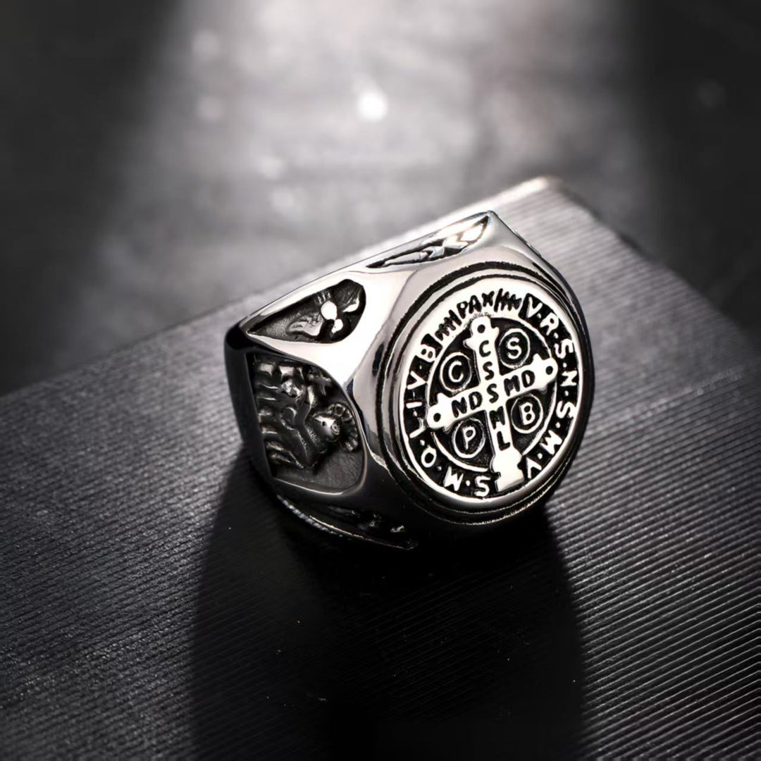 Christianartworkshop St. Benedict Cross Faith Ring: A Symbol of Loving Gift
