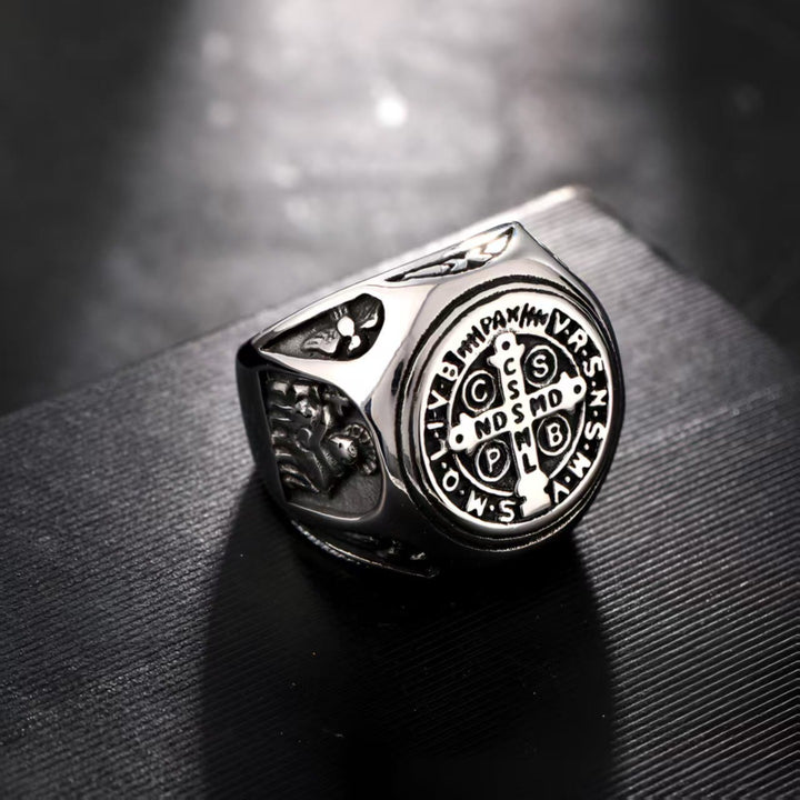 Christianartworkshop St. Benedict Cross Faith Ring: A Symbol of Loving Gift