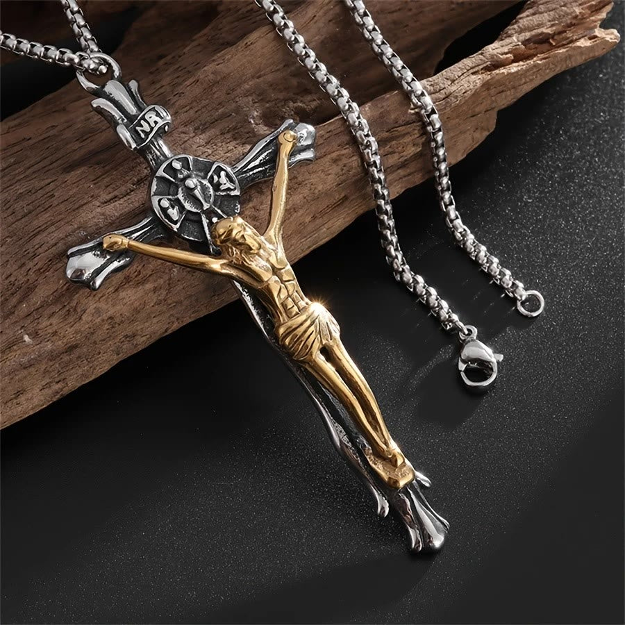 Christianartworkshop Two-tone Steel Crafted Crucifix Necklace - The Divine Sacrifice - image 3