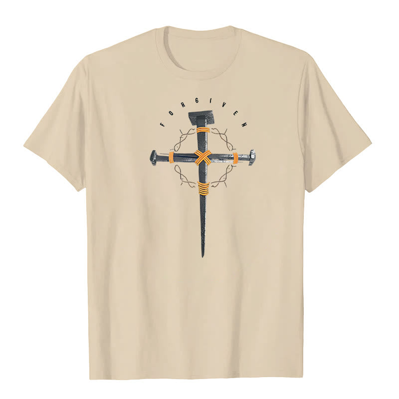 Christianartworkshop Forgiven Cross T-Shirt - Beige - 2XL - image 2