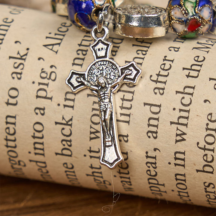 Christianartworkshop Handcrafted Blue Cloisonné Beads Divine Blessing Bracelet: A Symbol of Faith