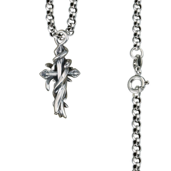 Christianartworkshop 925 Sterling Silver 2styles Vine Crucifix Necklace: Unleashing Your Dark Personality - Silver - image 6