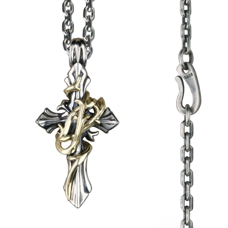 Christianartworkshop 925 Sterling Silver 2styles Vine Crucifix Necklace: Unleashing Your Dark Personality - image 4
