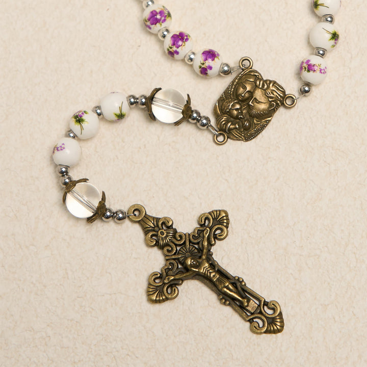 Christianartworkshop Jesus Is The Gift:  Handmade  Violet - Inspired Rosary with Gift Card - image 9
